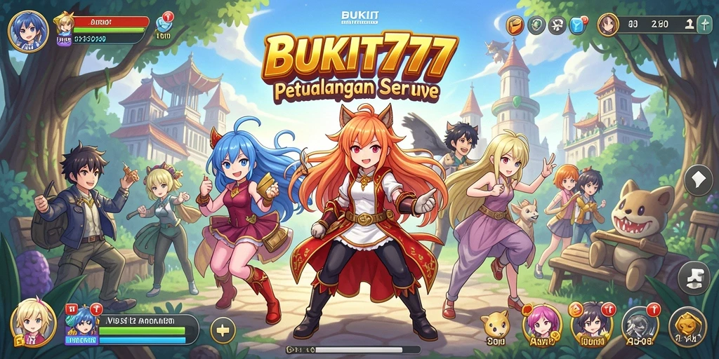 Tampilan gameplay seru di BUKIT777 dengan aksi karakter Anime.