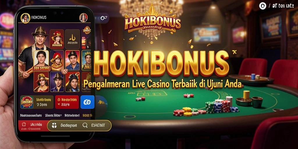 Screenshot utama gameplay HOKIBONUS yang menampilkan dealer live.