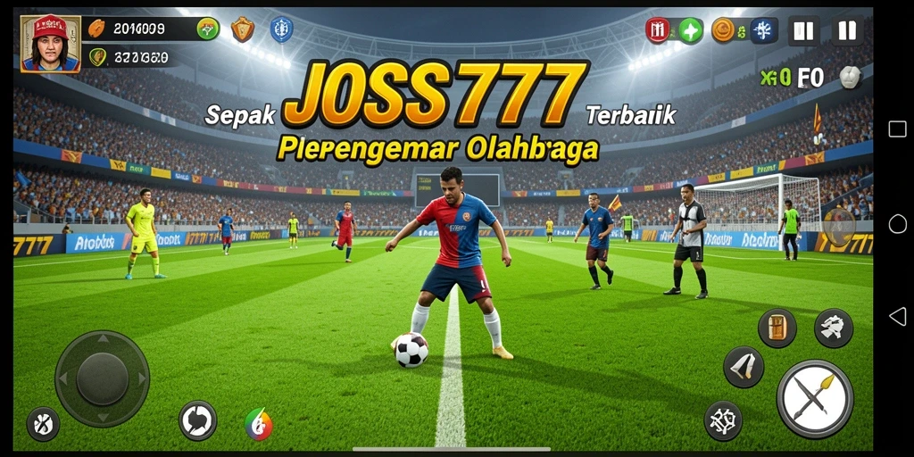 Gameplay seru dengan aksi sepak bola yang mendebarkan.