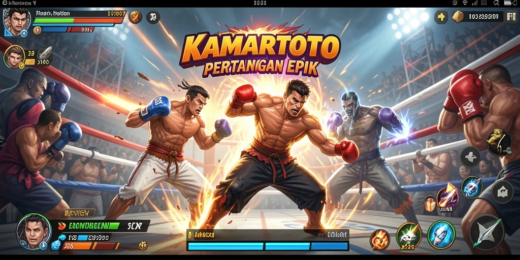 Tampilan pertarungan seru dan karakter-KAMARTOTO yang beragam.