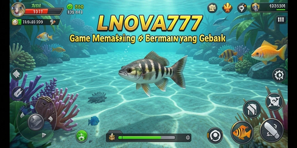 Screenshot LNOVA777 menampilkan aksi memancing yang penuh warna dan menegangkan.