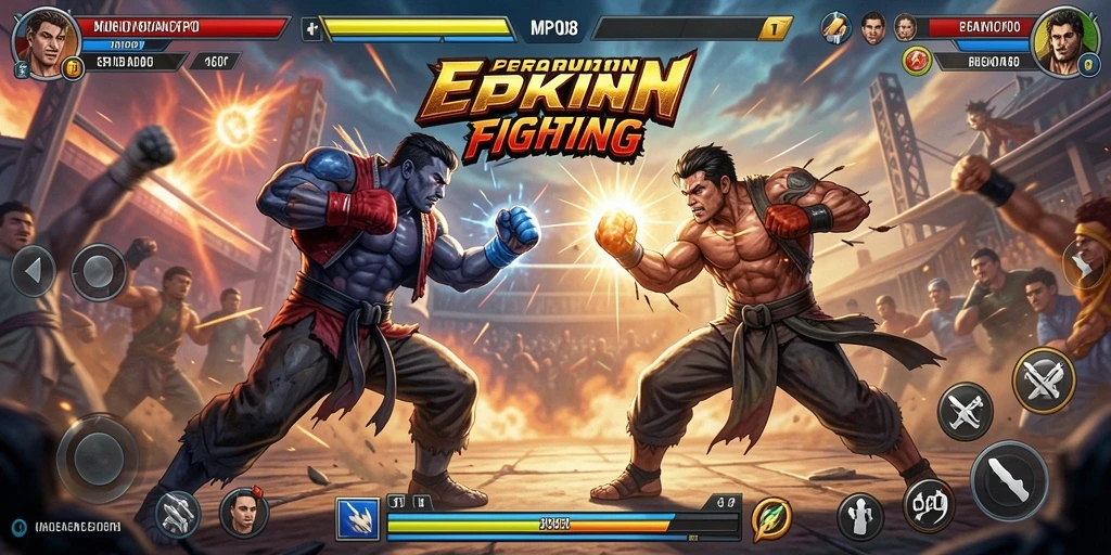 Tampilan seru gameplay Fighting di MPO08.